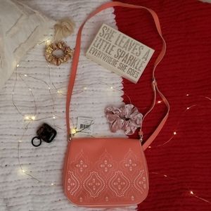 Vera Bradley Saddle Crossbody in Coral